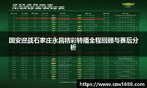 国安迎战石家庄永昌精彩转播全程回顾与赛后分析